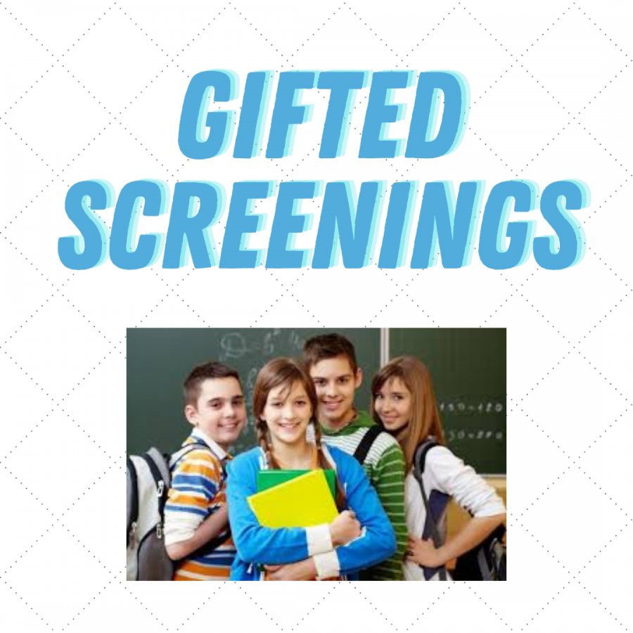 image with students holding folders and blue writing